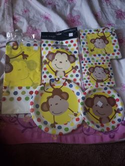 Yellow monkey birthday set