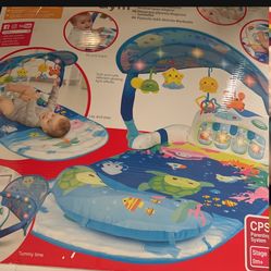 Baby Gym Play Mat, Play Piano Gym with Tummy Time Activity Mat, Musical Activity Center for Infants Toddlers