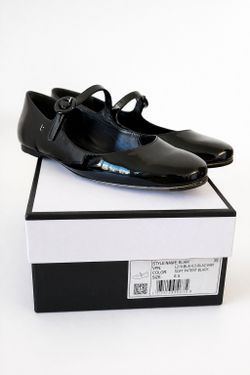 Larroude Blair Mary Jane Flats Black Soft Patent Leather Size 6.5