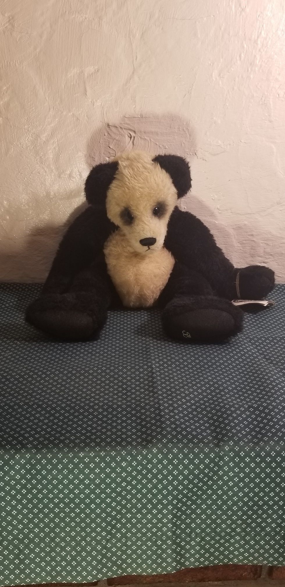 RARE Limited Edition Mei Ganz Cottage Collectibles Black & Panda Teddy Bear 14"