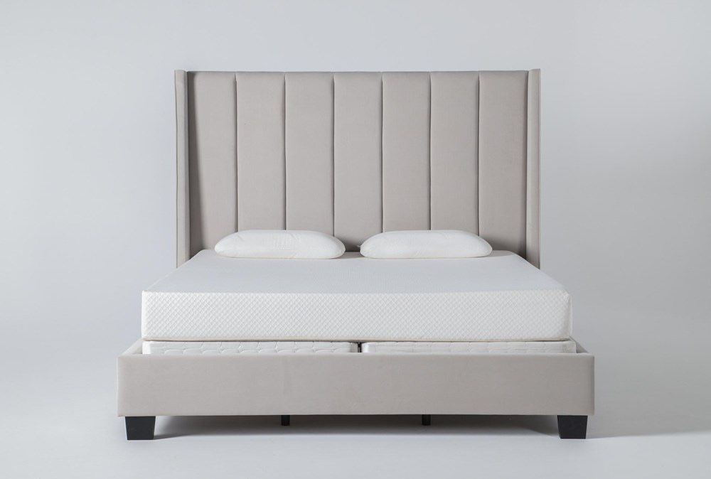 king size bed + mattress + Boxspring  + headboard 