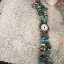 Watch With Some Turquoise And Silver