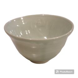 Mint colored pottery bowl 6 x 6 1/4 wide 4" tall 