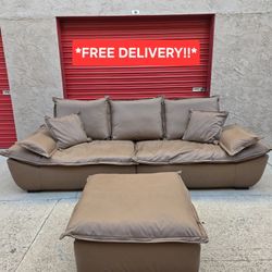 Elegant Sofa with Ottoman