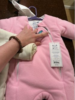 3 Dr Merlin’s sleep suits, 2 small (white) , 1 large (pink)