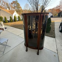 Vintage Curved Glass Cabinet