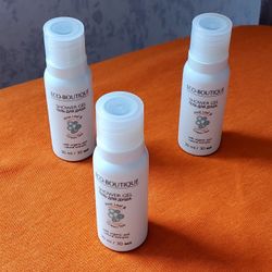 Eco-Boutique Body Lotion & Shower Gel 3 Travel size bottles 30 ml each Total 120 ml New

THE DELICATE SCENT OF MIMOSA, AND EXTRACTS OF ORGANIC GREEN T