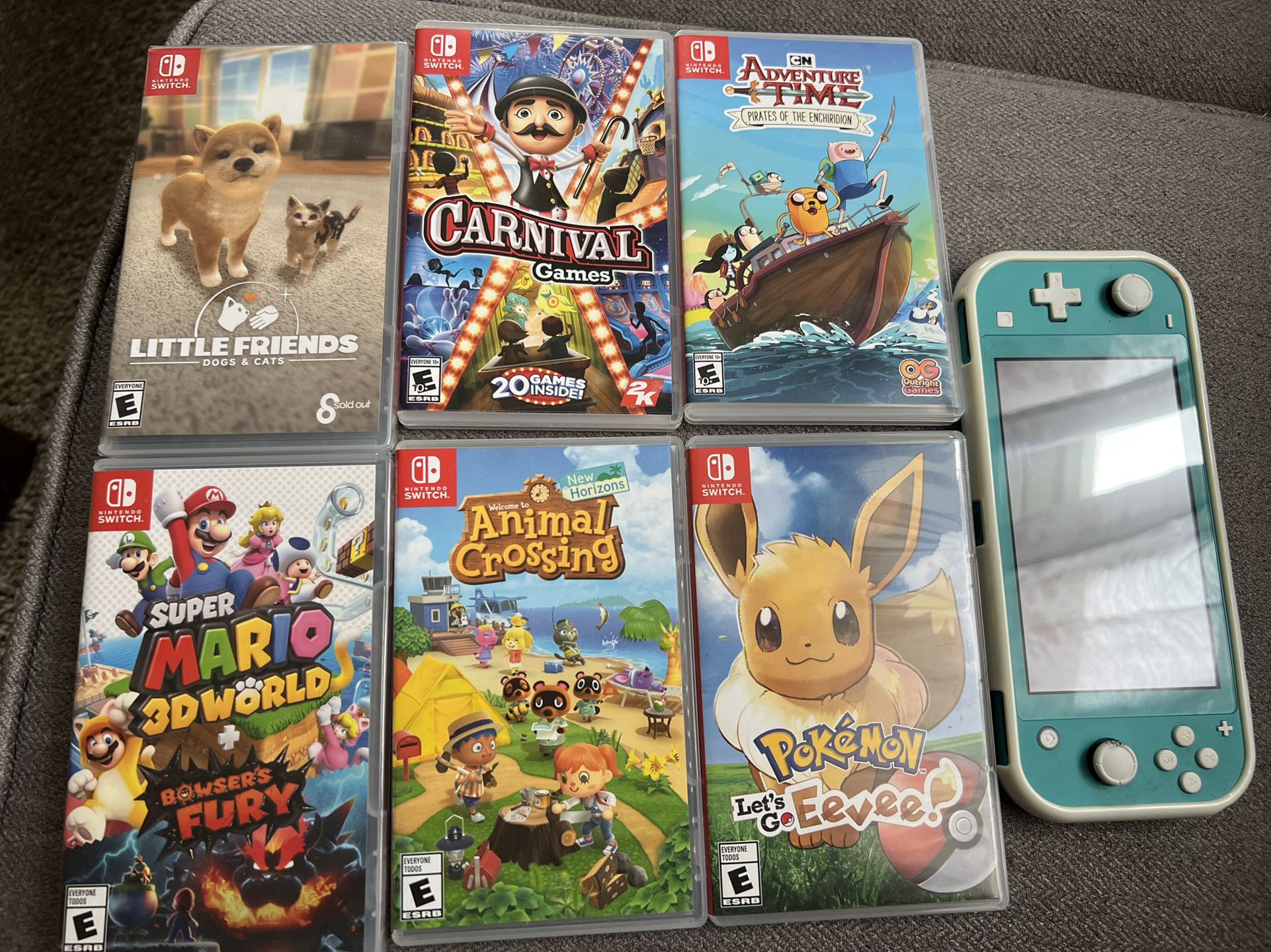 Nintendo Switch Lite With 6 Games 