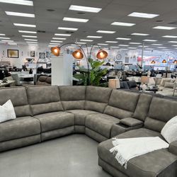 MODULAR POWER ELECTRIC RECLINER SOFA SET 6PC