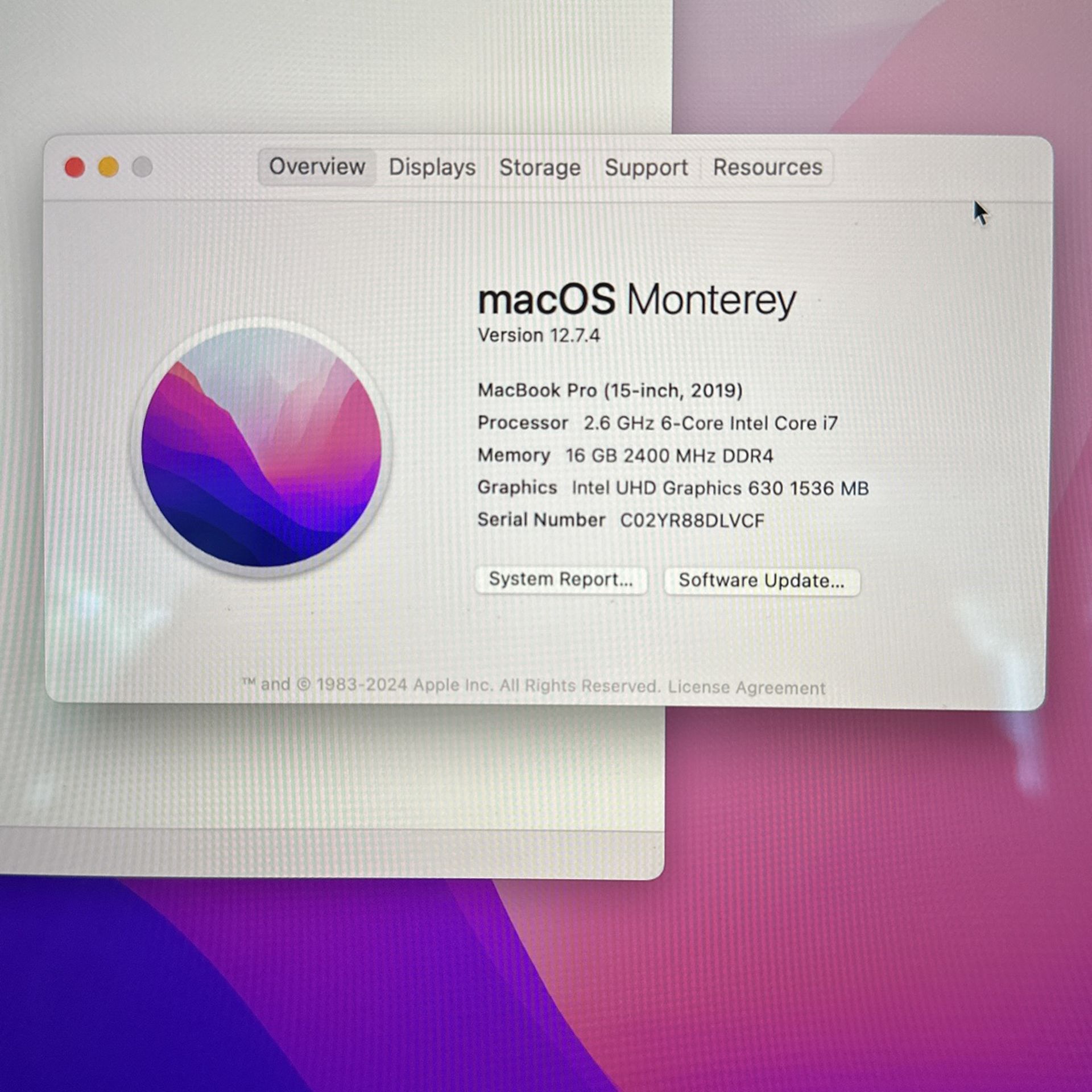 MacBook Pro (15-inch, 2019) ***No Charger***