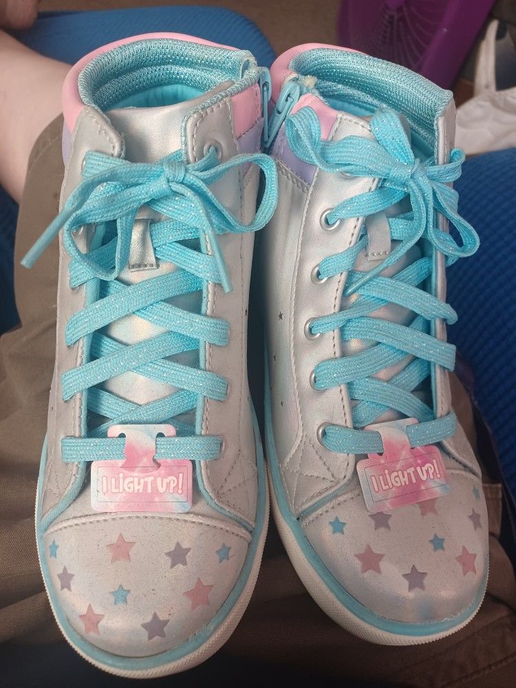 Walmart Athletic Kids Light Up Rainbow Sneakers With Unicorn