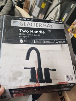 Glacier Bay Two Handle Bathroom Faucet Matte Black