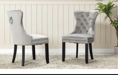 Tufted Velvet Upholstered Wingback Side Chair