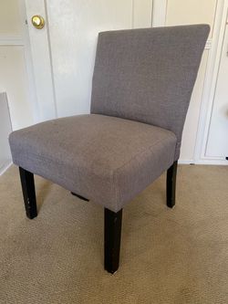 Gray upholstered accent chair