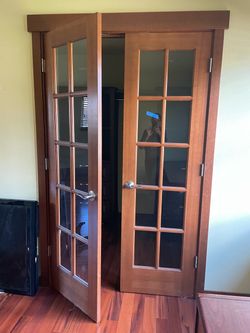 Double Sliding Barn Door Set with Rail