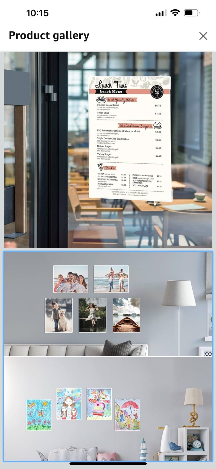 6pack Acrylic Wall Sign Holder with Tape,8.5 X 11 Wall Mount Clear Plastic Sign Holder,