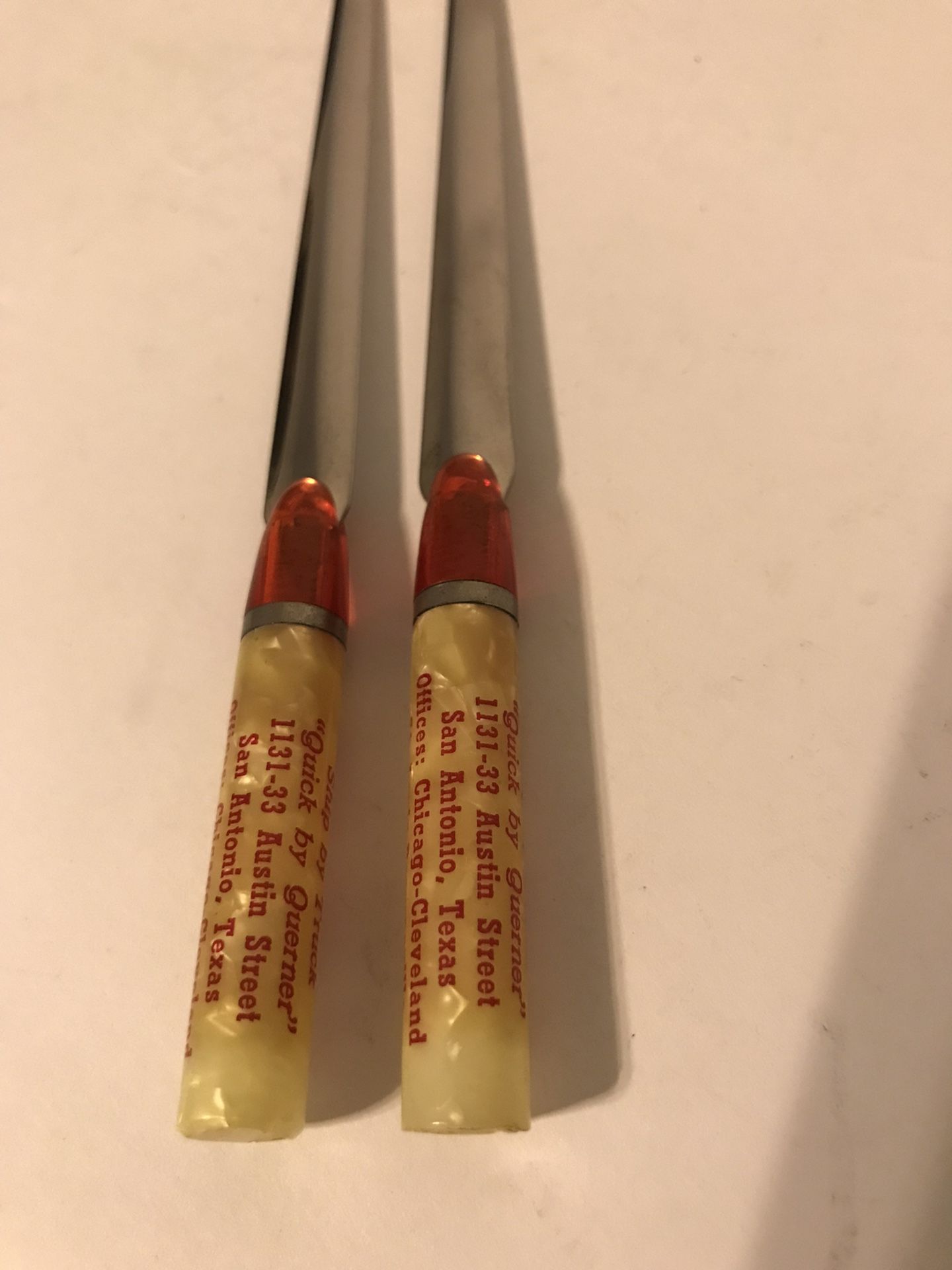 Set of 2 Vintage Querner Truck Lines Letter Openers in Excellent Used Condition