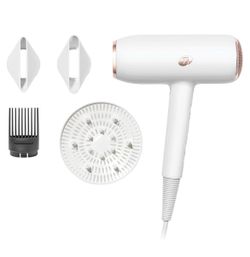 T3 Featherweight StyleMax Hair Dryer White IonicCool Shot 3/5 w/4Attach