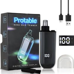 Nose and Ear Hair Trimmer for Men, 2025 Nose Hair Trimmer Clipper with LED Display for Women, Professional IPX7 Waterproof Dual Edge Blades Nasal Trim