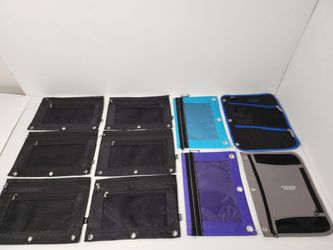 Lot of 10, Five Star Zipper Pouch, Pencil Pen Holder, Fits 3 Ring Binders