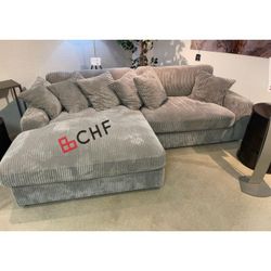 Corduroy living room sectional sofa 