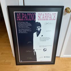 Scarface Al Pacino Authentic Autograph framed Poster 27x39