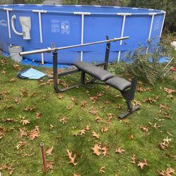 45 pound Olympic bar with weight Bench
