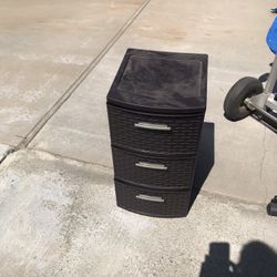 Black Sterilite Basket weave 3-drawer Stackable? Storage Unit $10.00