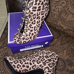Qupid Leopard print heels Size 6