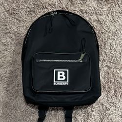 Burberry Authentic Black Nylon Zip Backpack 