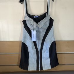 MUGLER CORSET DENIM DRESS SIZE 8