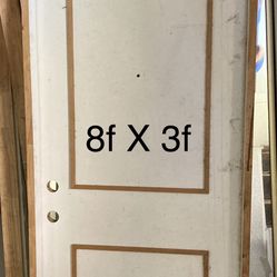 Heavy Sturdy Solid Exterior Wood Door 96”x36” with Frame.