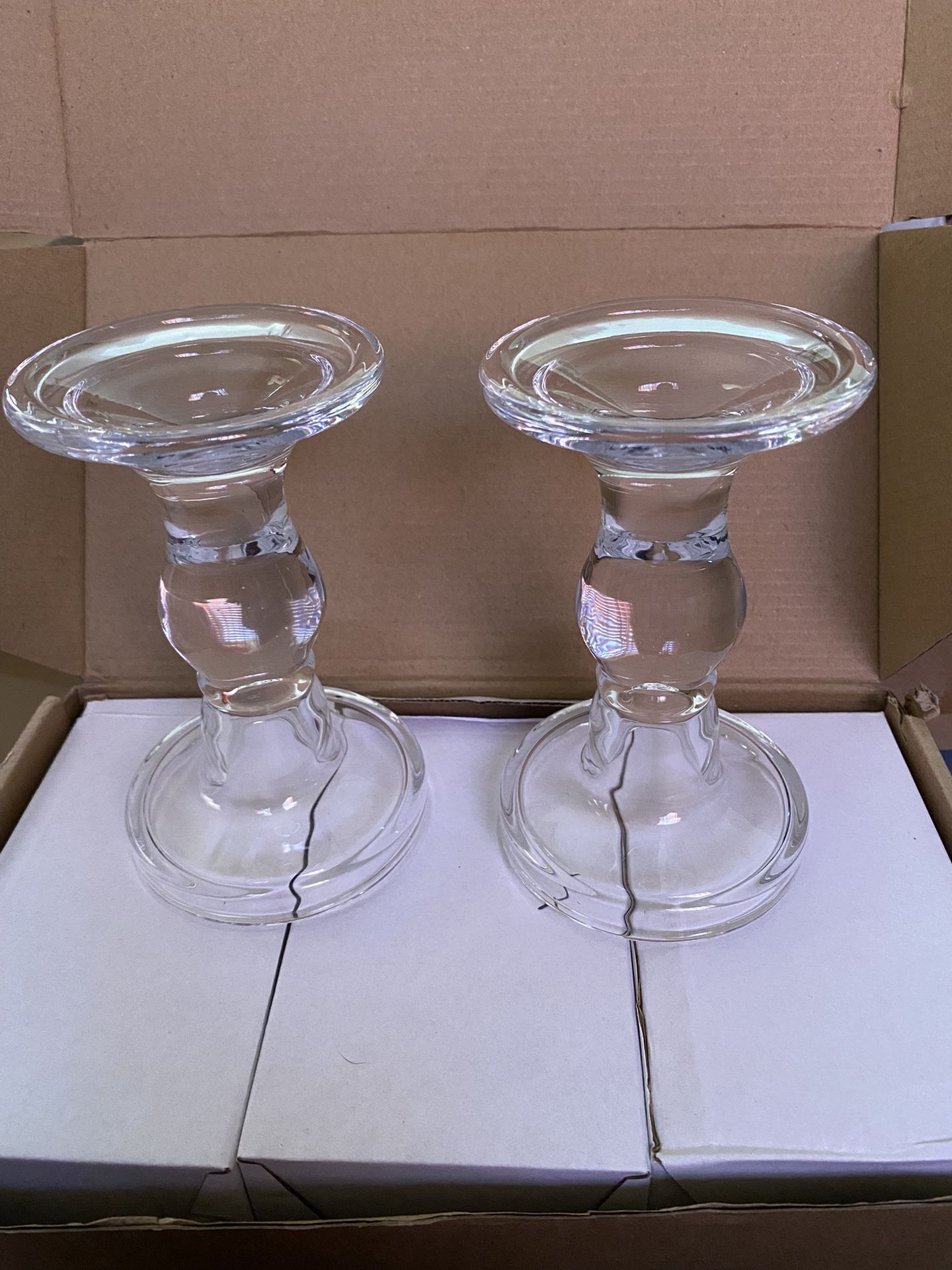 6 Glass Candle Holders