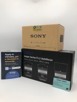 Sony FX30 cinema camera with Sirui Sniper Series f1.2 Autofocus for limited time only at Downey Camera