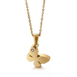 Necklace Butterfly Stainless Steel 18K Gold Plated