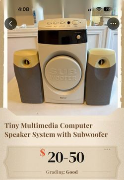 Vintage Tiny brand computer sub woofer with speakers