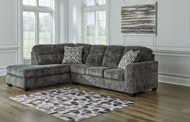On-trend, Sophisticated 2 Pc Sectional Sofa w/richly neutral appeal