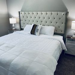 BRAND NEW Tufted Farmhouse King Bed Frame