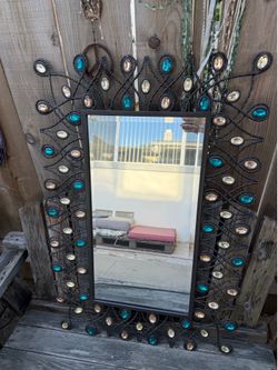 Wall Mirror with Gemstones