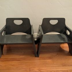 ECR4Kids Stackable Wooden Toddler Chairs Gray 