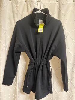 Black Full-Zip Athletic Jacket Size Large