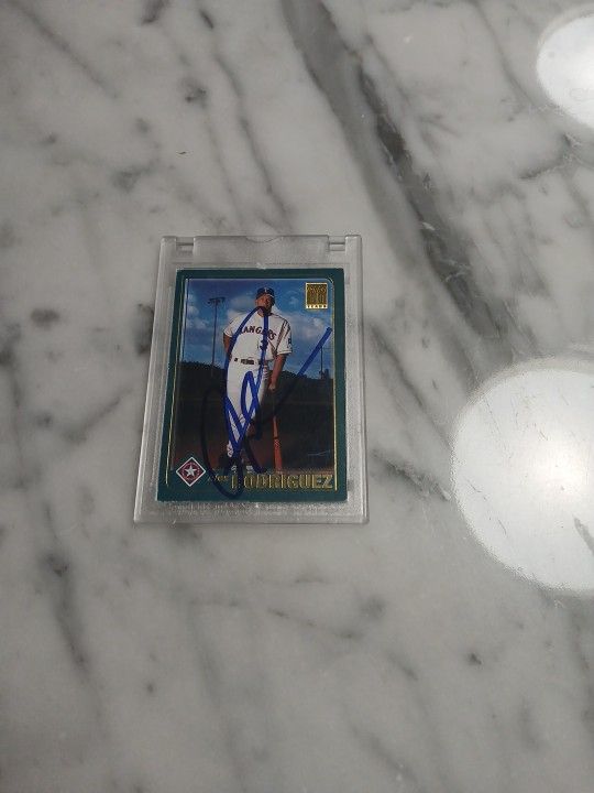 Signed Alex Rodriguez Baseball Card Cased