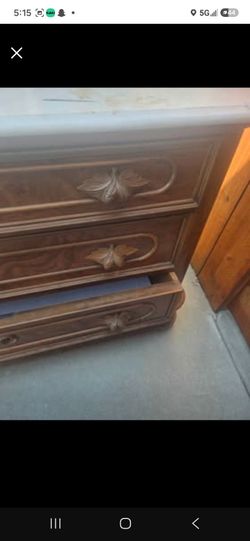Antique Marble Top Wood Dresser