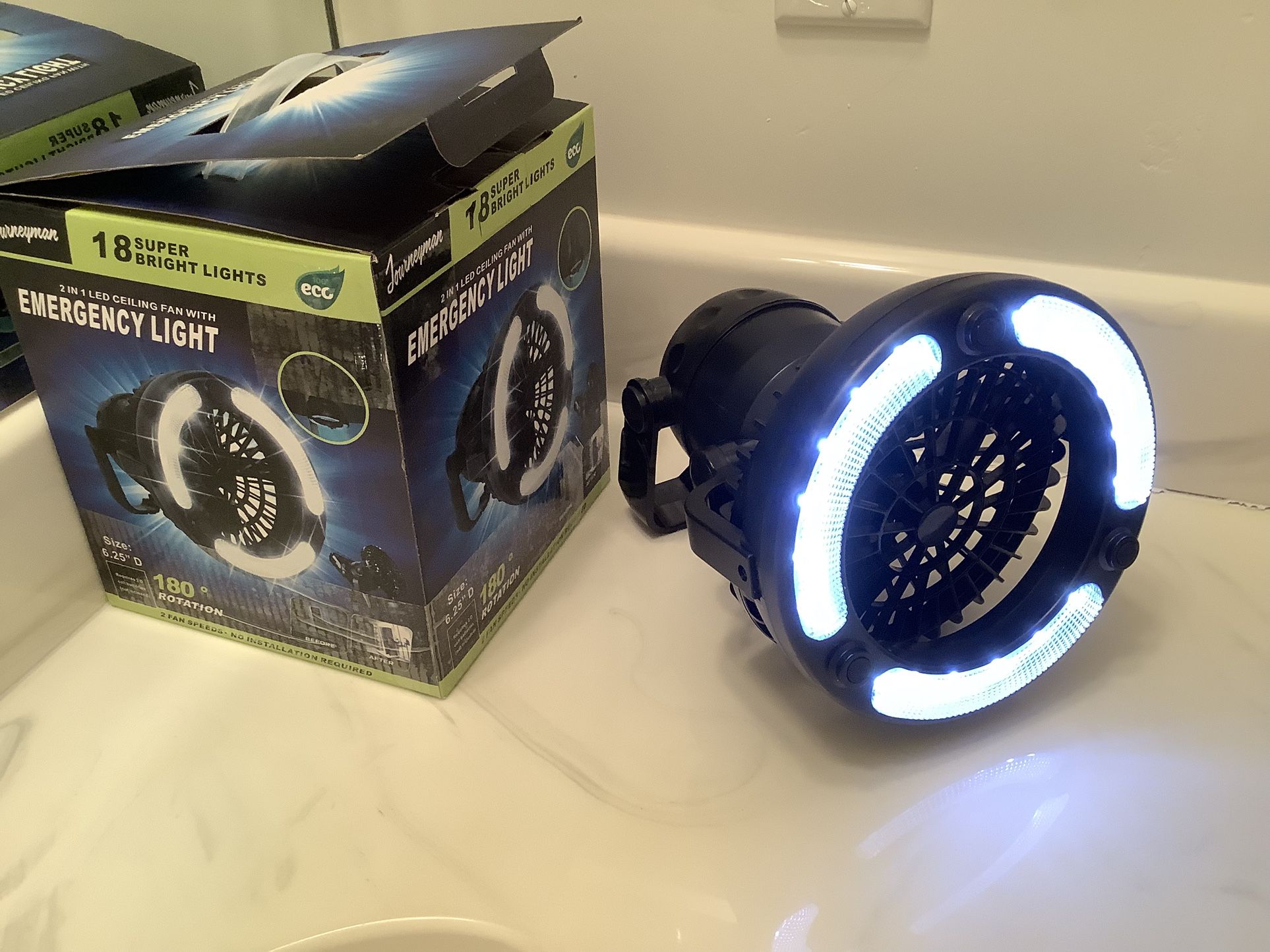 Emergency Light & Fan, NEW