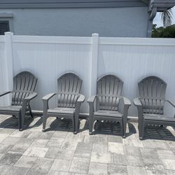 Set of Four Plastic Adirondack Chairs 
