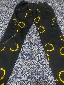 Vlone Live Die Cargo Pants Black Yellow