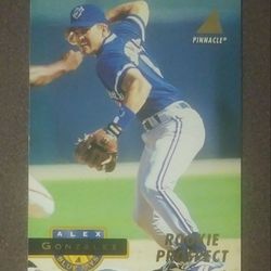 1994 Pinnacle Alex Gonzalez Toronto Blue Jays #505 Baseball Card Rookie RC Prospect Collectible Sports MLB Trading Major League