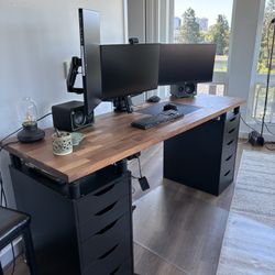 Office Desk With Cabinet Storage 