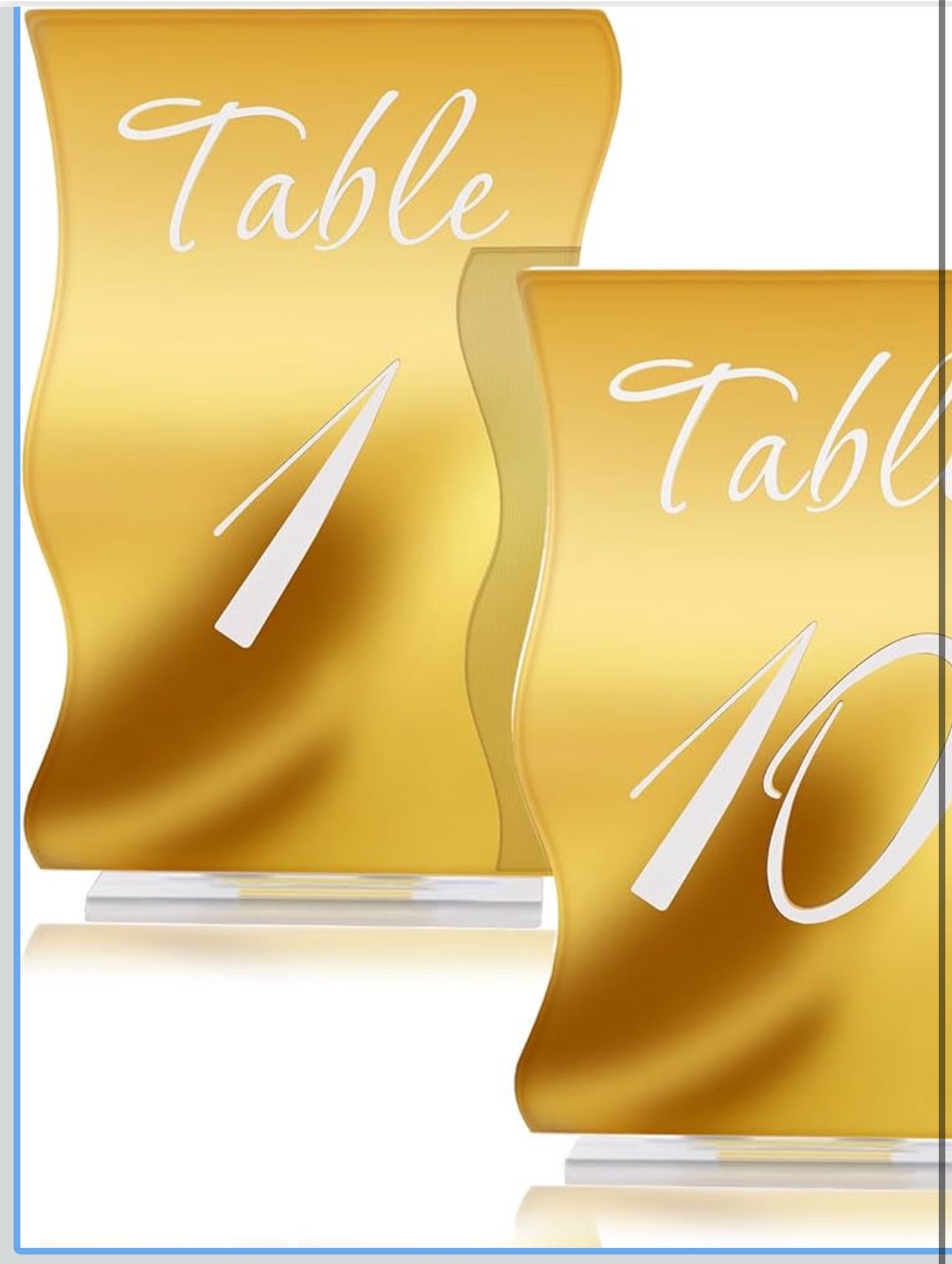 All New Gold Table Number 1-10 With Stands Holder