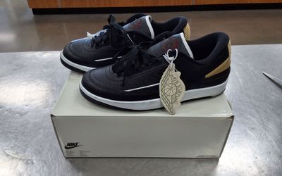 Jordan 2 Retro Low Black Metallic Gold Women's 9